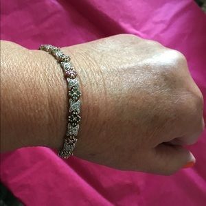 Sterling Silver Multicolor Gemstone Bracelet